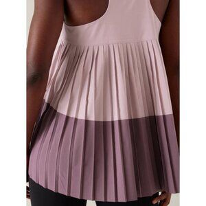 NEW Athleta Performance Tank Pleated UPF Boho Pleated Colorblock Gym Feminine XS